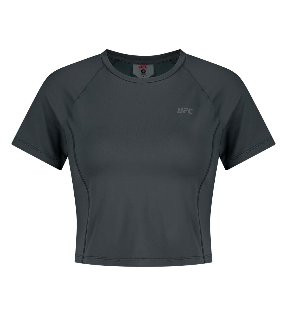 UFC Wave Slim Crop-Fit Short-Sleeve T-Shirt, Charcoal