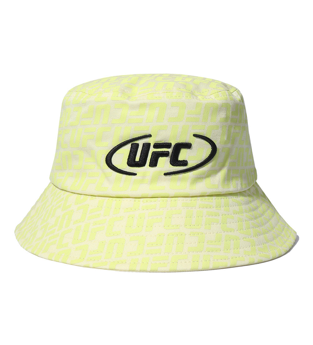 UFC Logo Monogram Bucket Hat, Neon Yellow
