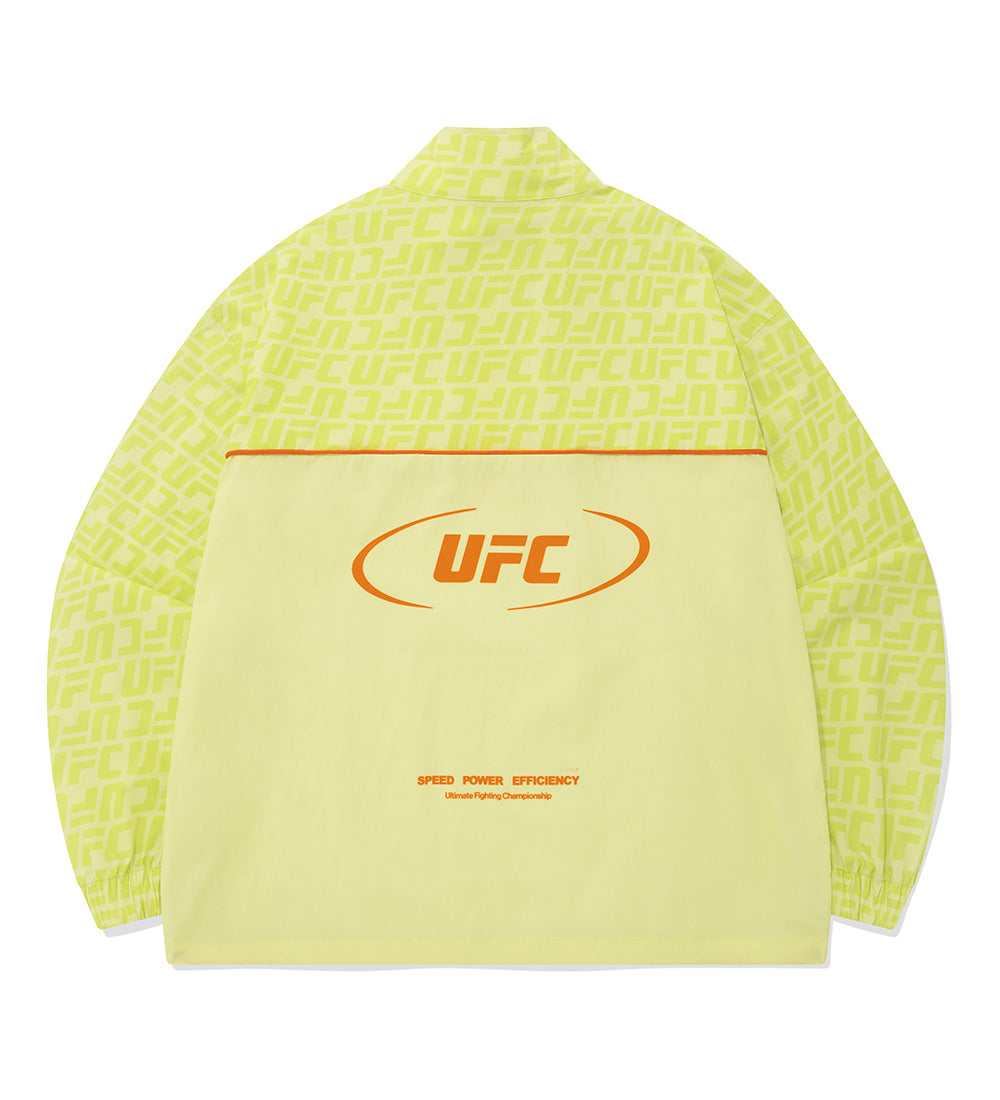 UFC Logo Monogram Oversized Anorak Jacket, Neon Yellow
