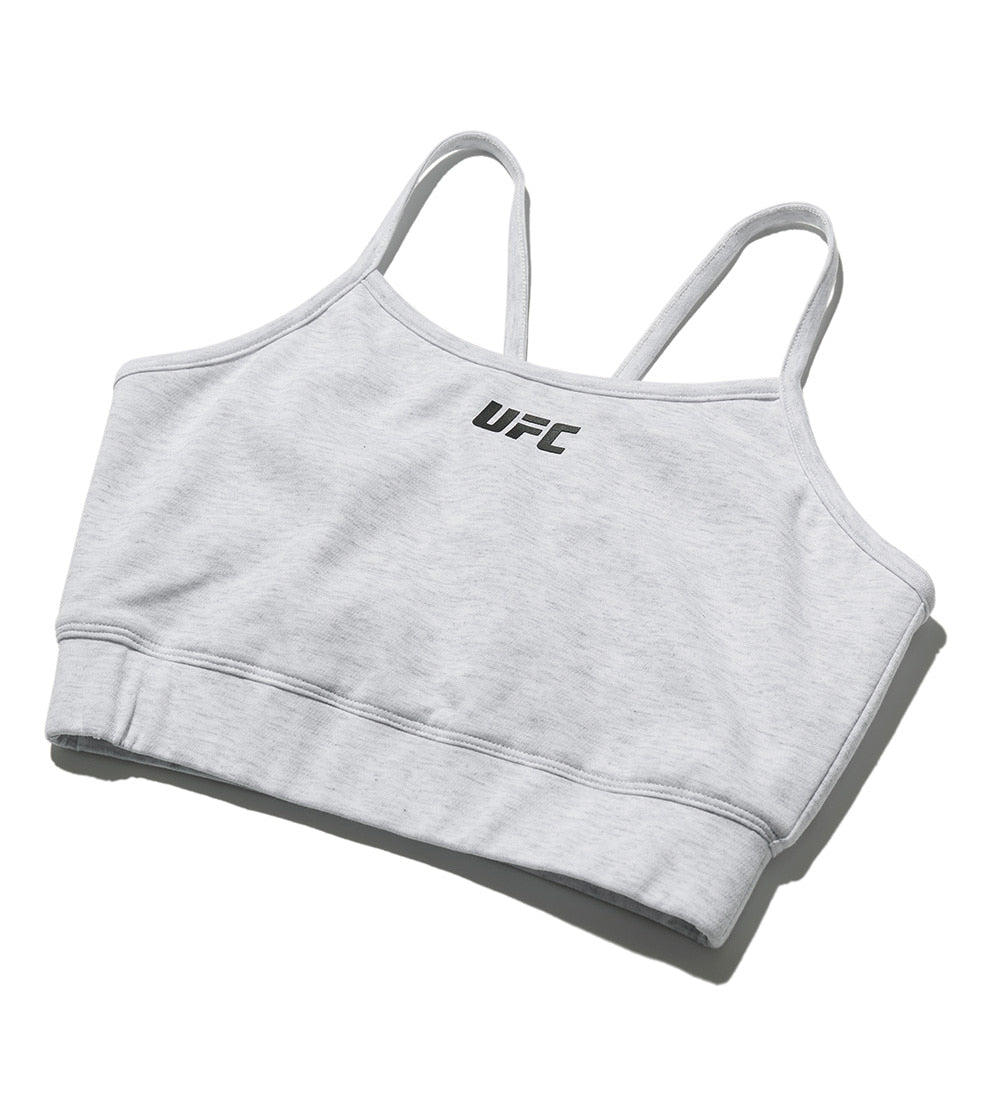 UFC Basic Cropped Sleeveless Top, White and Gray