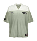 UFC soccer jersey-style T-shirt, oversized fit, short sleeves, light olive