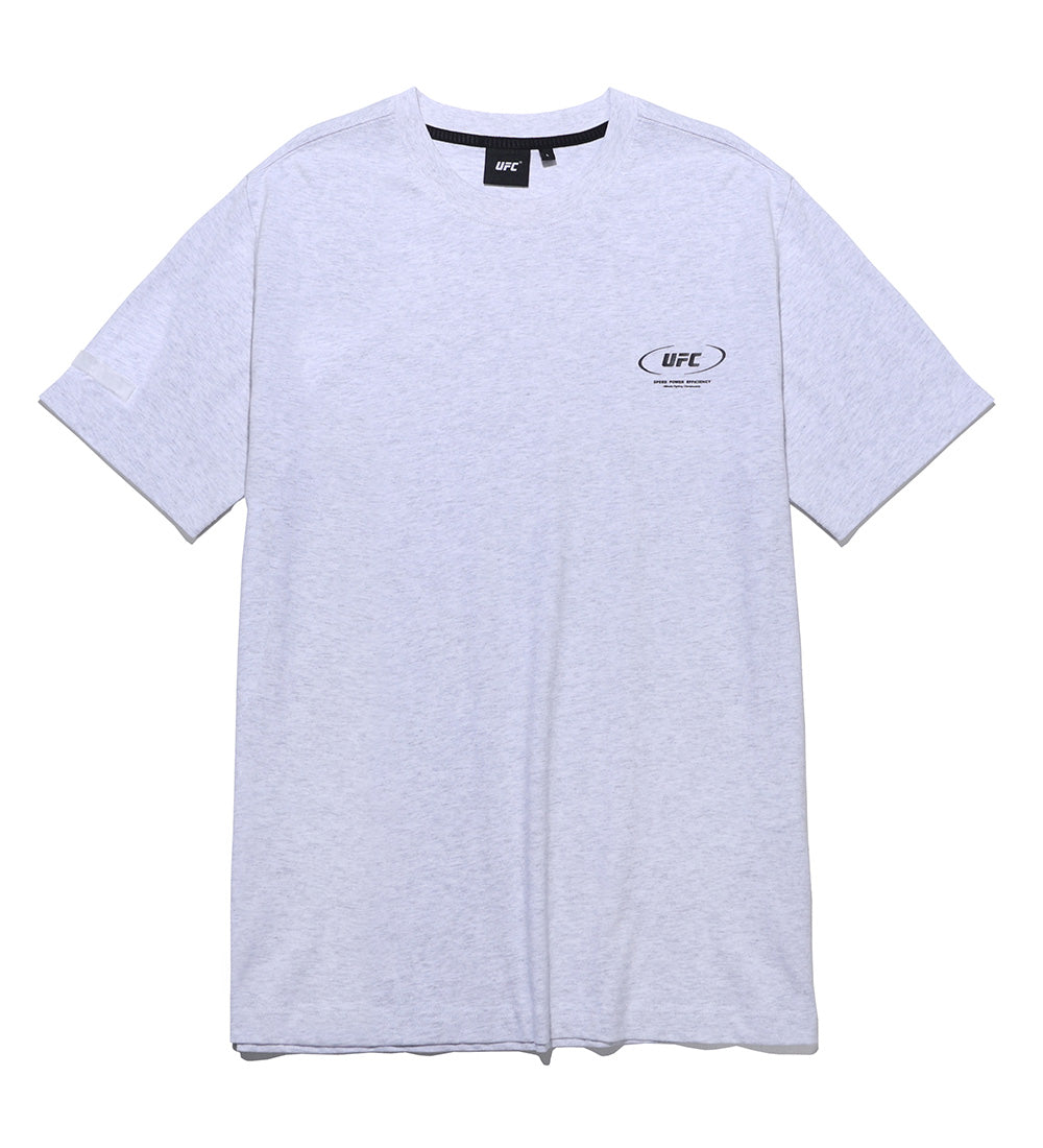 UFC Active Small Logo Relaxed-Fit Short-Sleeve T-Shirt, White/Gray