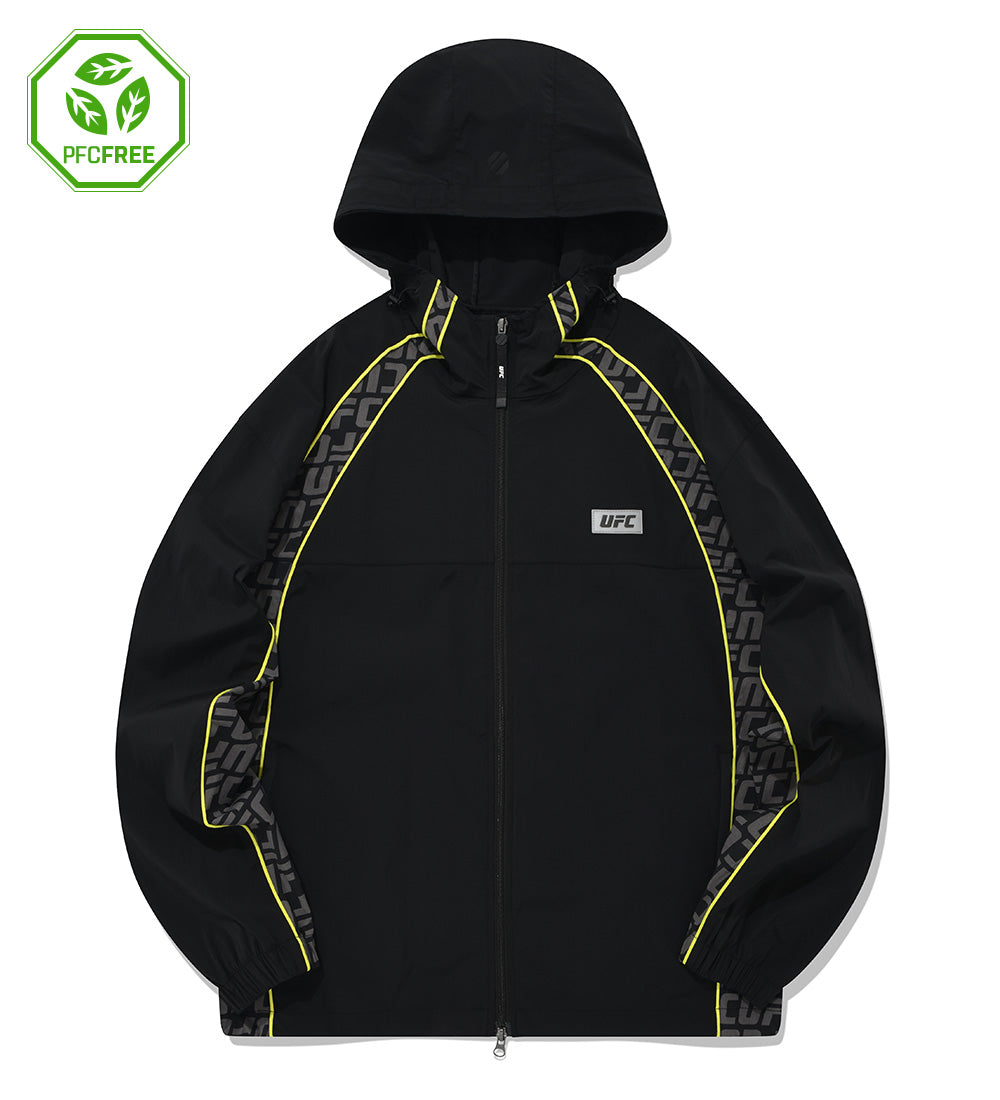 UFC Logo Monogram Relaxed-Fit Windbreaker Jacket, Black