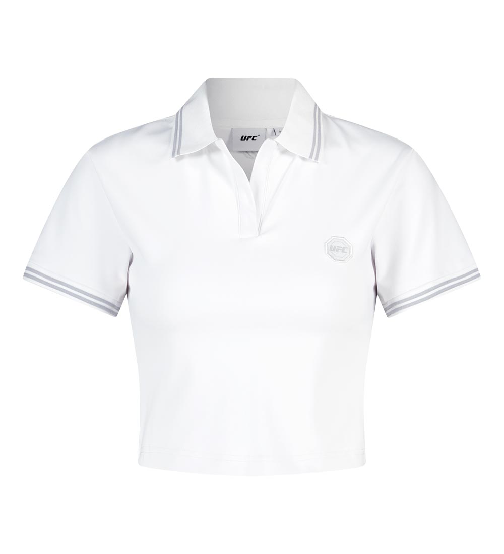 UFC Basic Slim Crop-Fit Pique T-Shirt, White