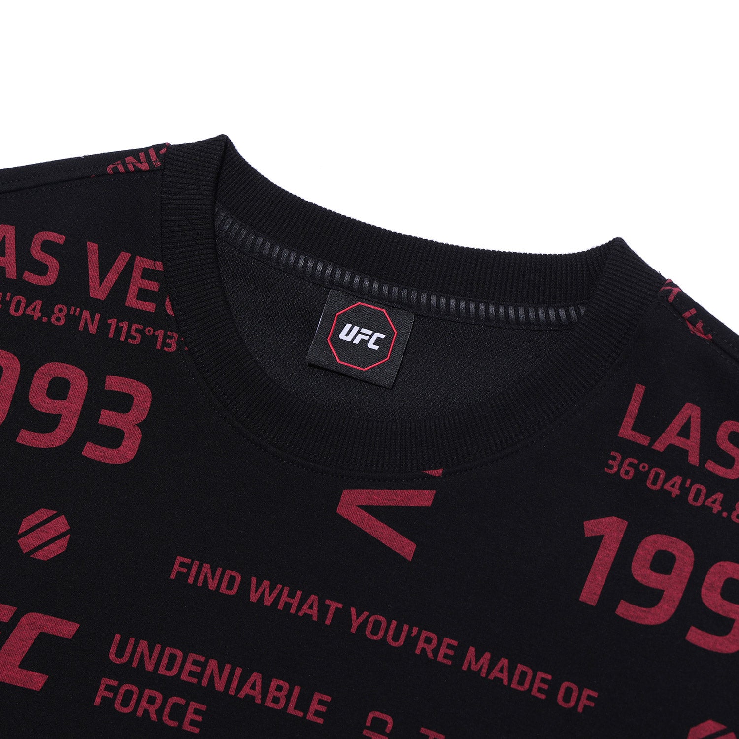 UFC Lettering Pattern Sweatshirt, Black
