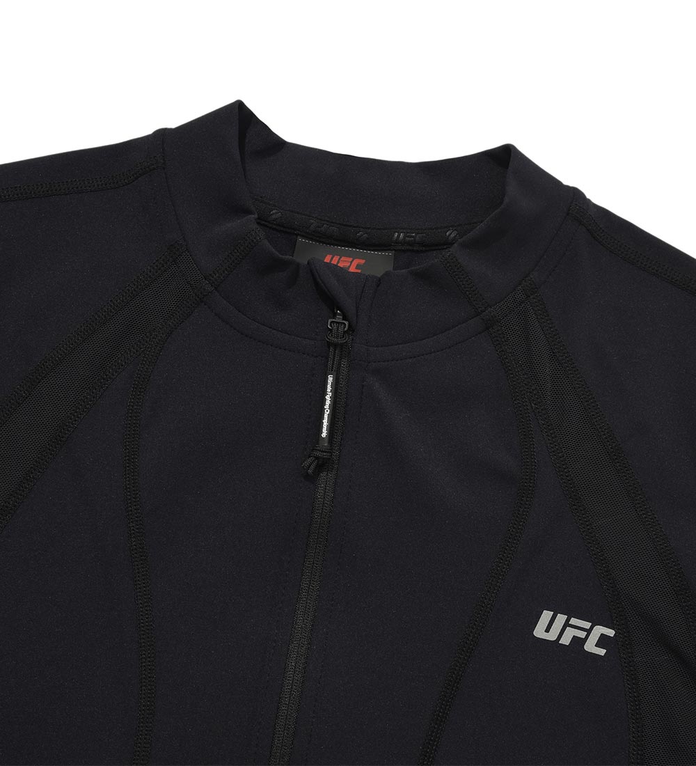 جاكيت UFC نسائي بقصة ضيقة، أسود