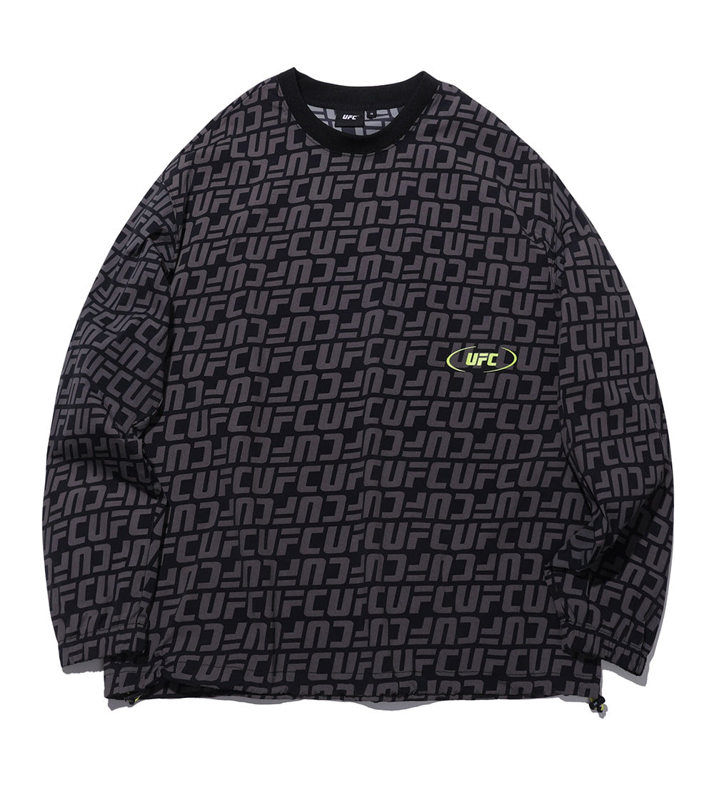 UFC Logo Monogram Oversized Woven Sweatshirt, Black