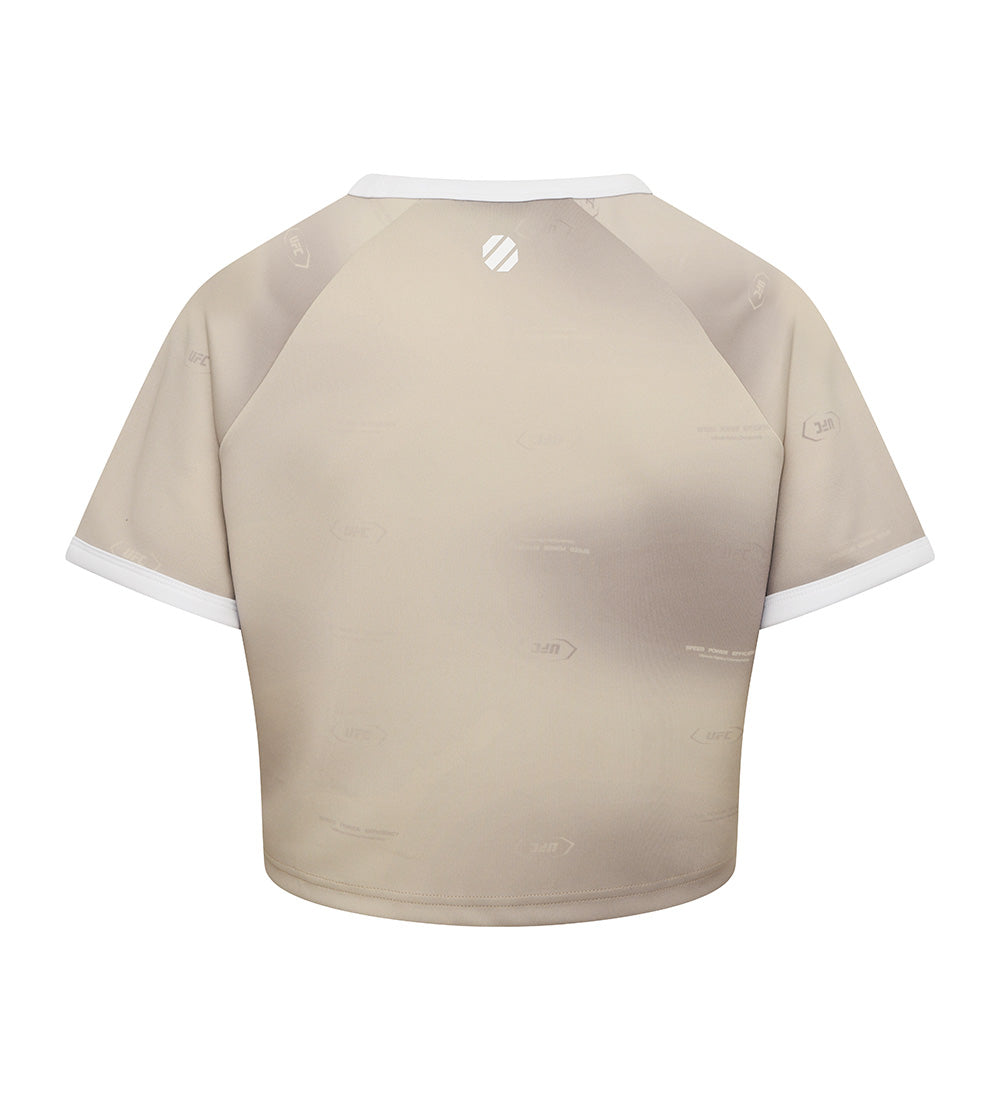 UFC Active Line Cropped-Fit Short-Sleeve T-Shirt, Light Beige