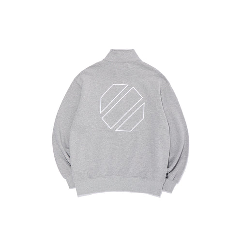 UFC 3-Stripe Half-Zip Sweatshirt, Melange Gray