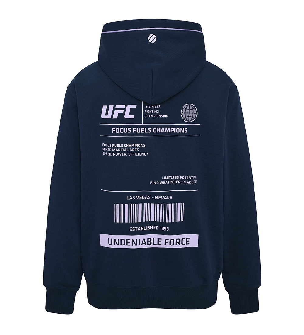 UFC Label Big Logo Relaxed-Fit Hoodie, Navy