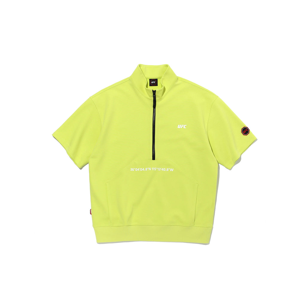 UFC Las Vegas Half-Zip Short-Sleeve Sweatshirt, Lime