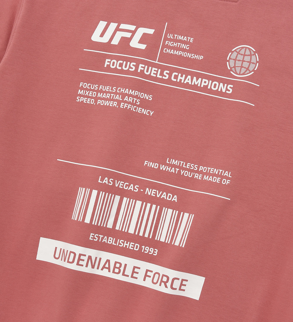 UFC Label Big Logo Relaxed-Fit Hoodie, Dusty Rose Pink
