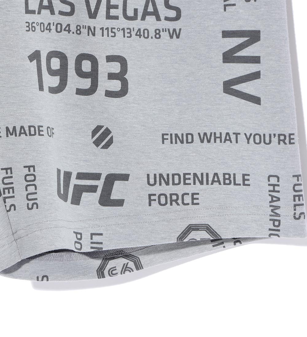 UFC Lettering Pattern Shorts, Melange Gray