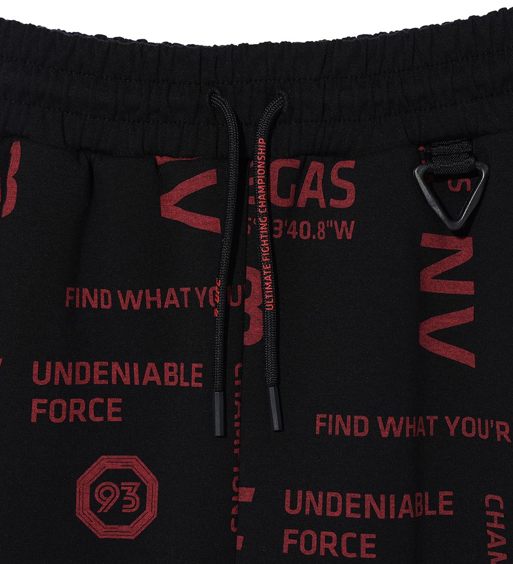 UFC Lettering Pattern Shorts, Black