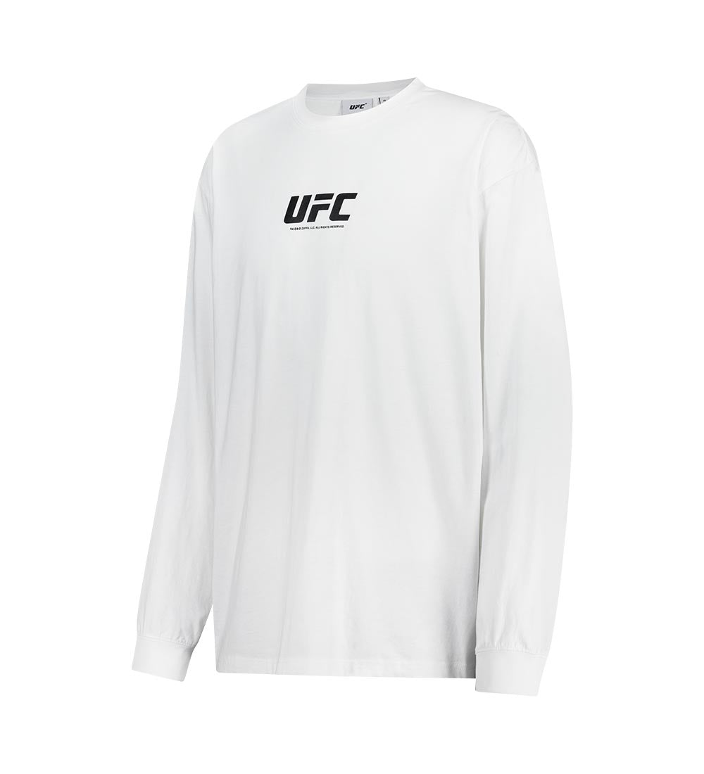 تي شيرت UFC برايم بأكمام طويلة ومريح - أوف وايت