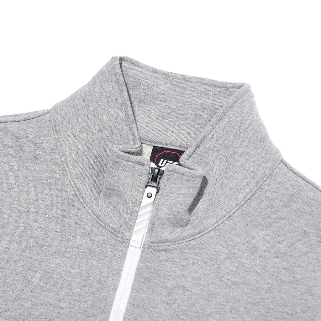 UFC 3-Stripe Half-Zip Sweatshirt, Melange Gray