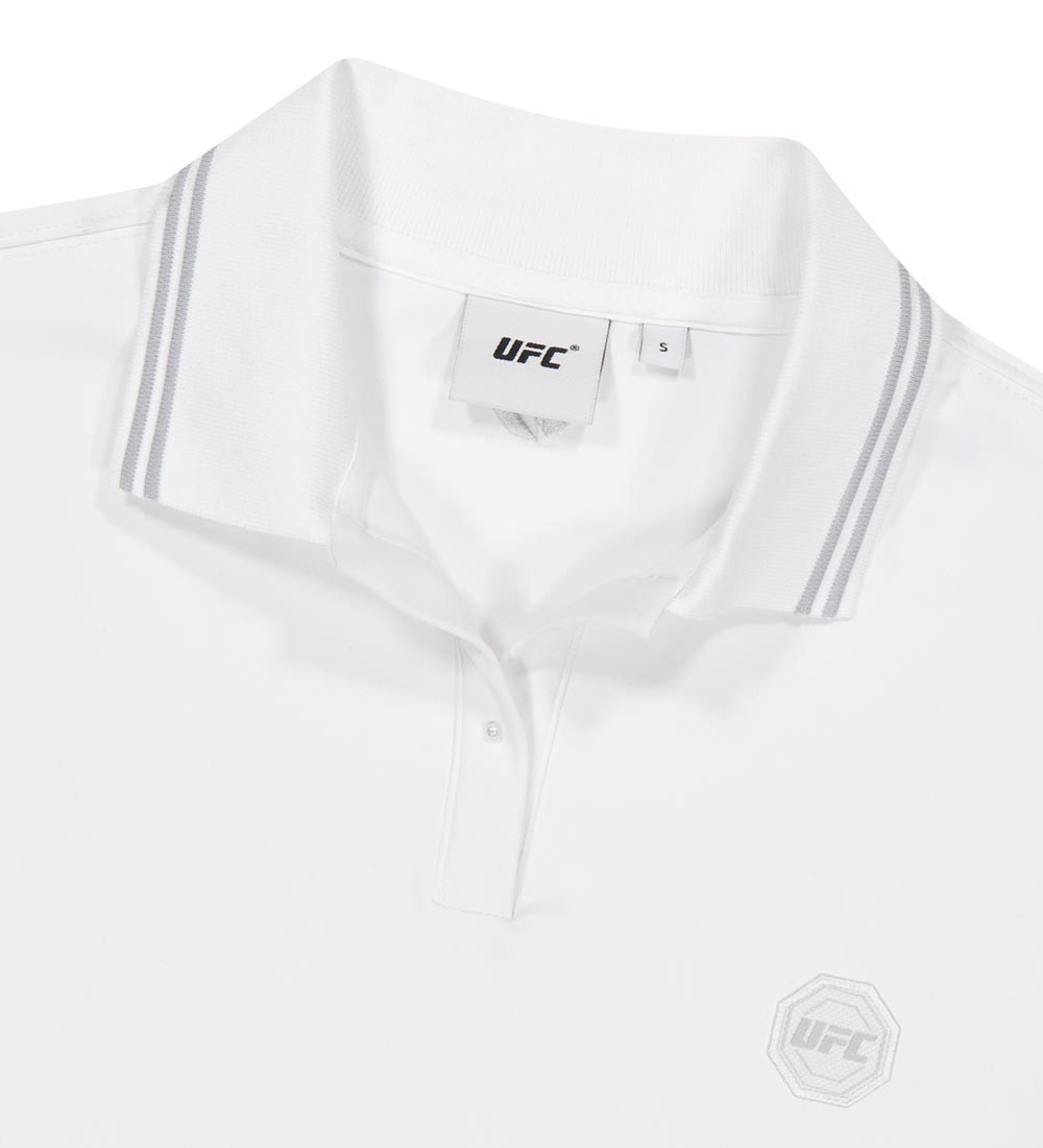 UFC Basic Slim Crop-Fit Pique T-Shirt, White
