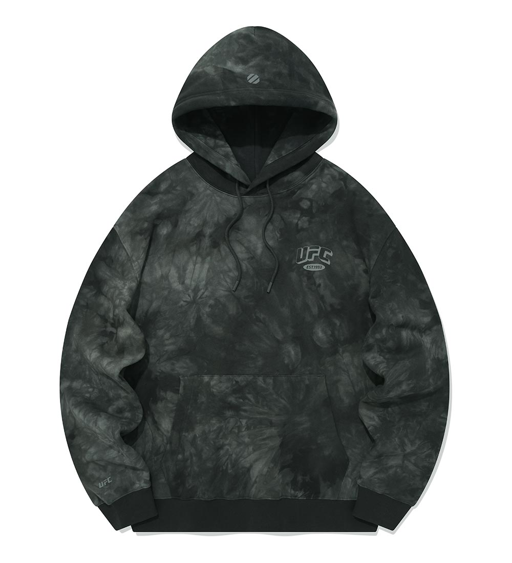 UFC Arch Logo Relaxed-Fit Dyed Hoodie, Charcoal