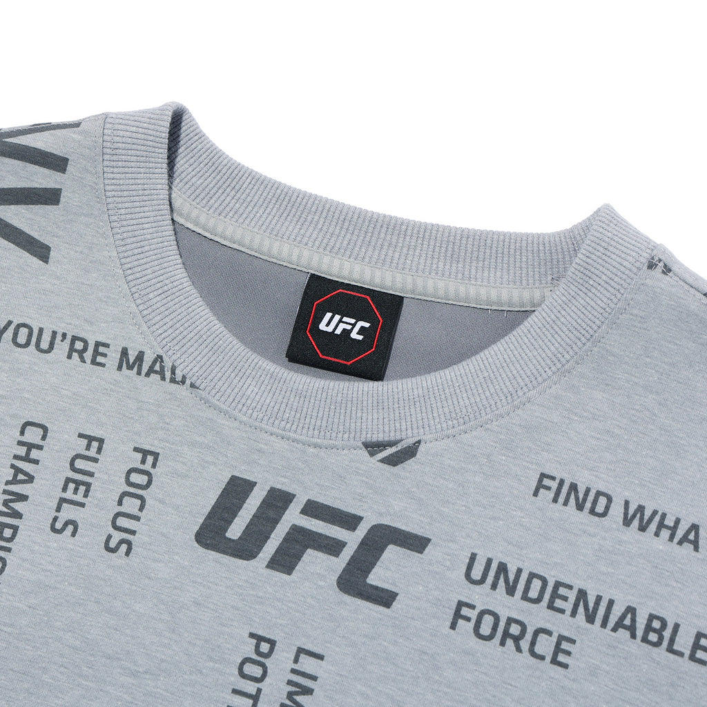 UFC Lettering Pattern Sweatshirt, Melange Gray