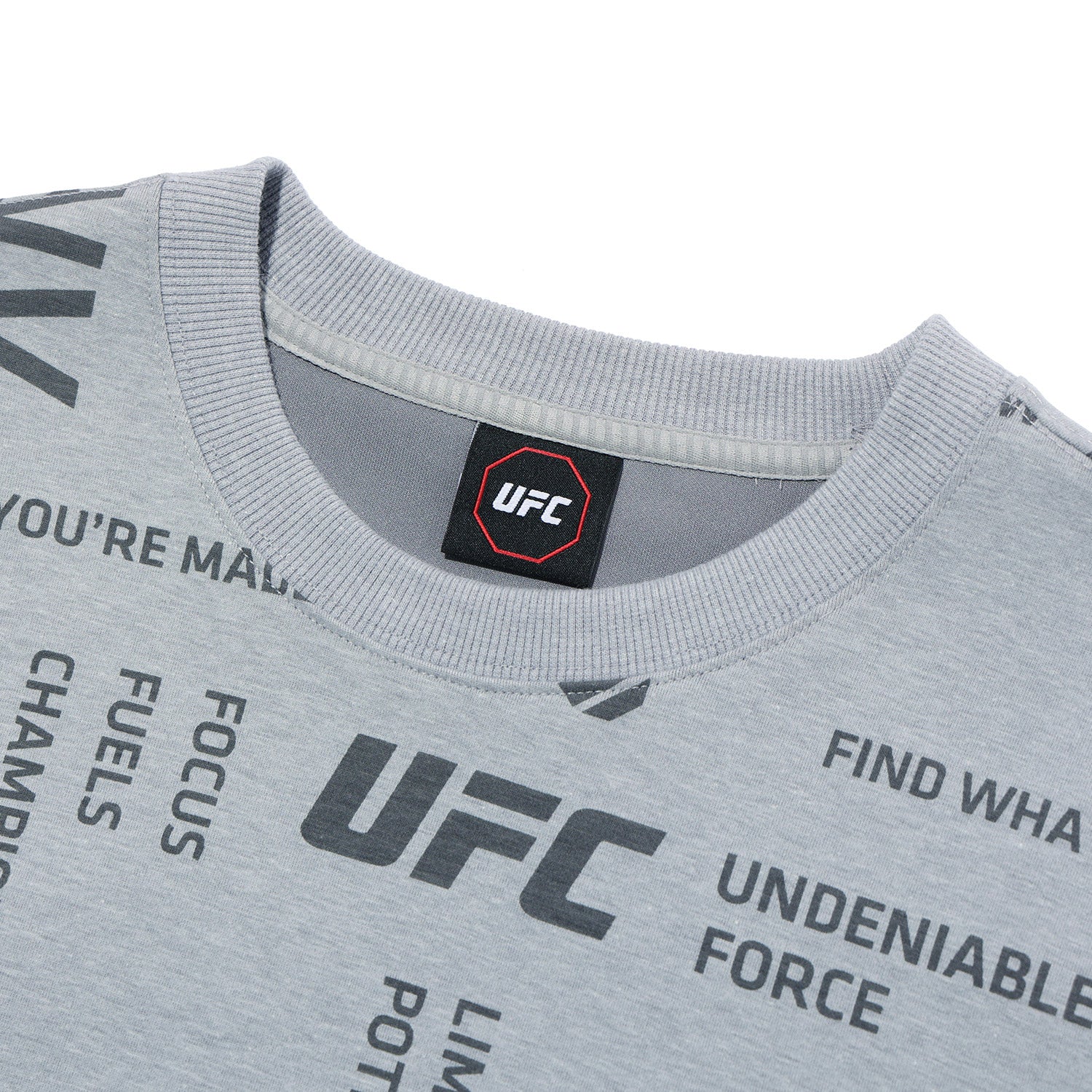 UFC Lettering Pattern Sweatshirt, Melange Gray