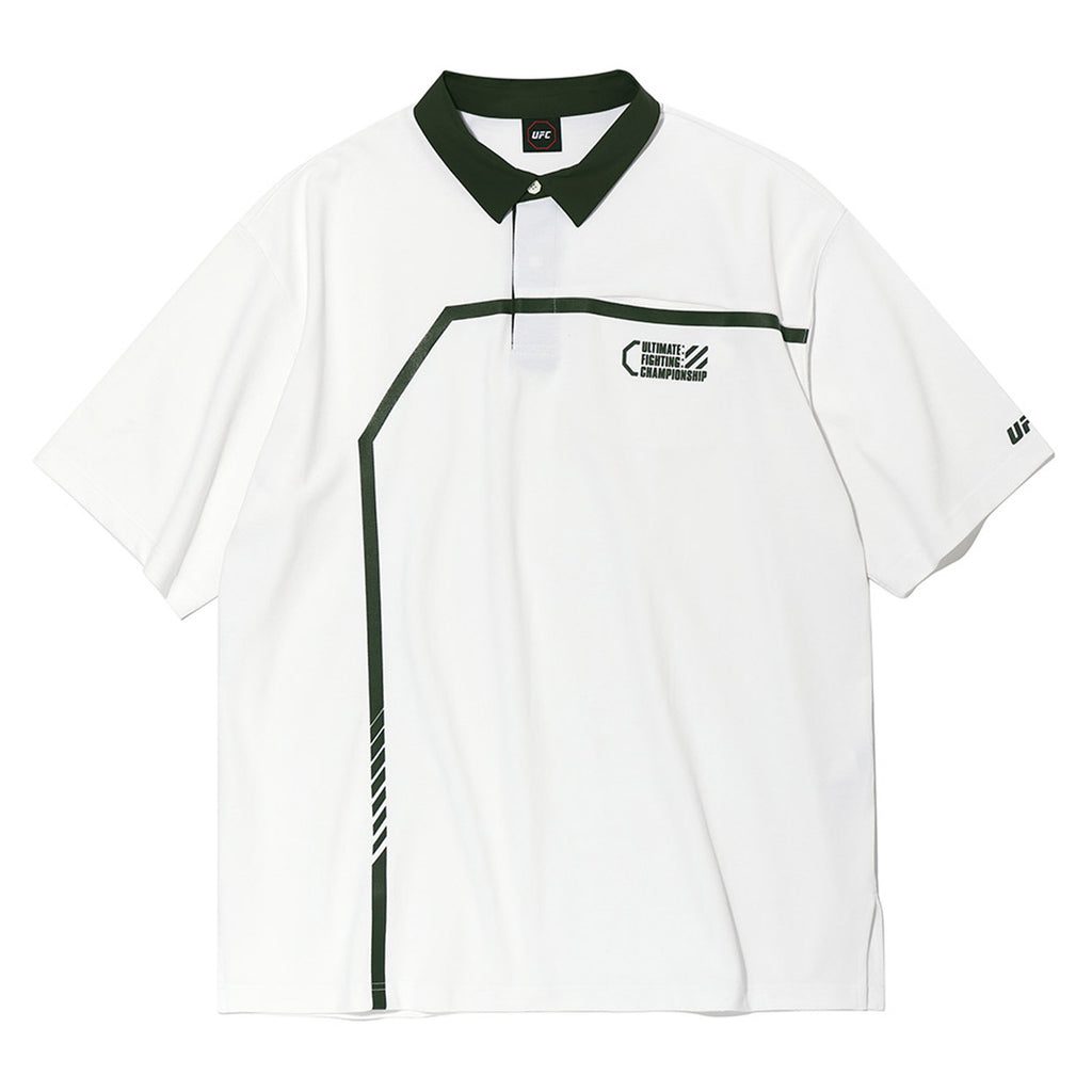 UFC UT Polo Shirt with Octagon, White