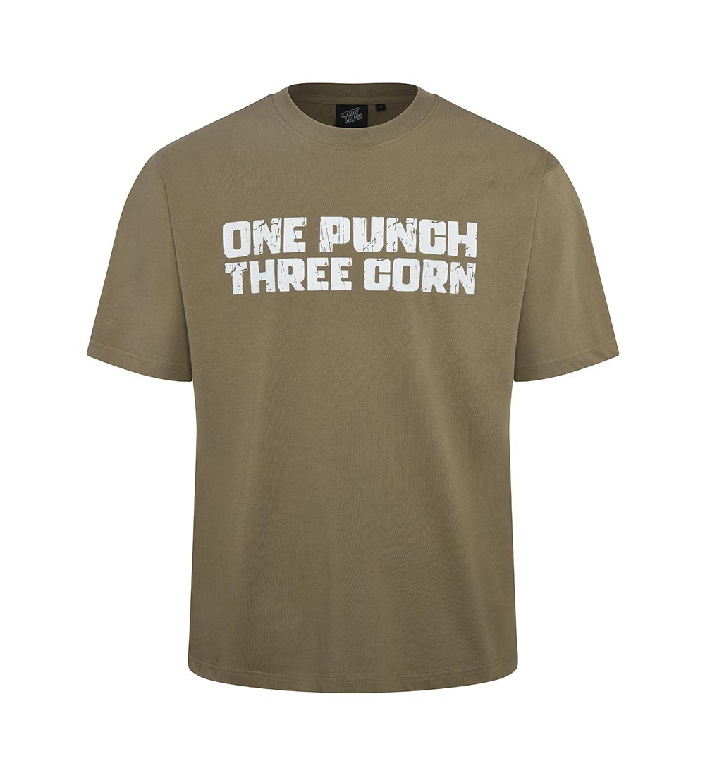 Jangjae One Punch Three Corn Relaxed Fit Short-Sleeve T-Shirt, Charcoal