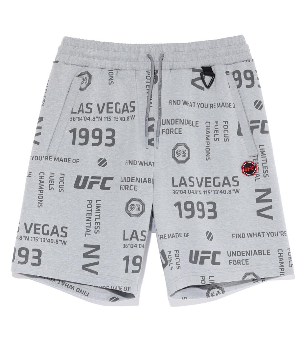 UFC Lettering Pattern Shorts, Melange Gray