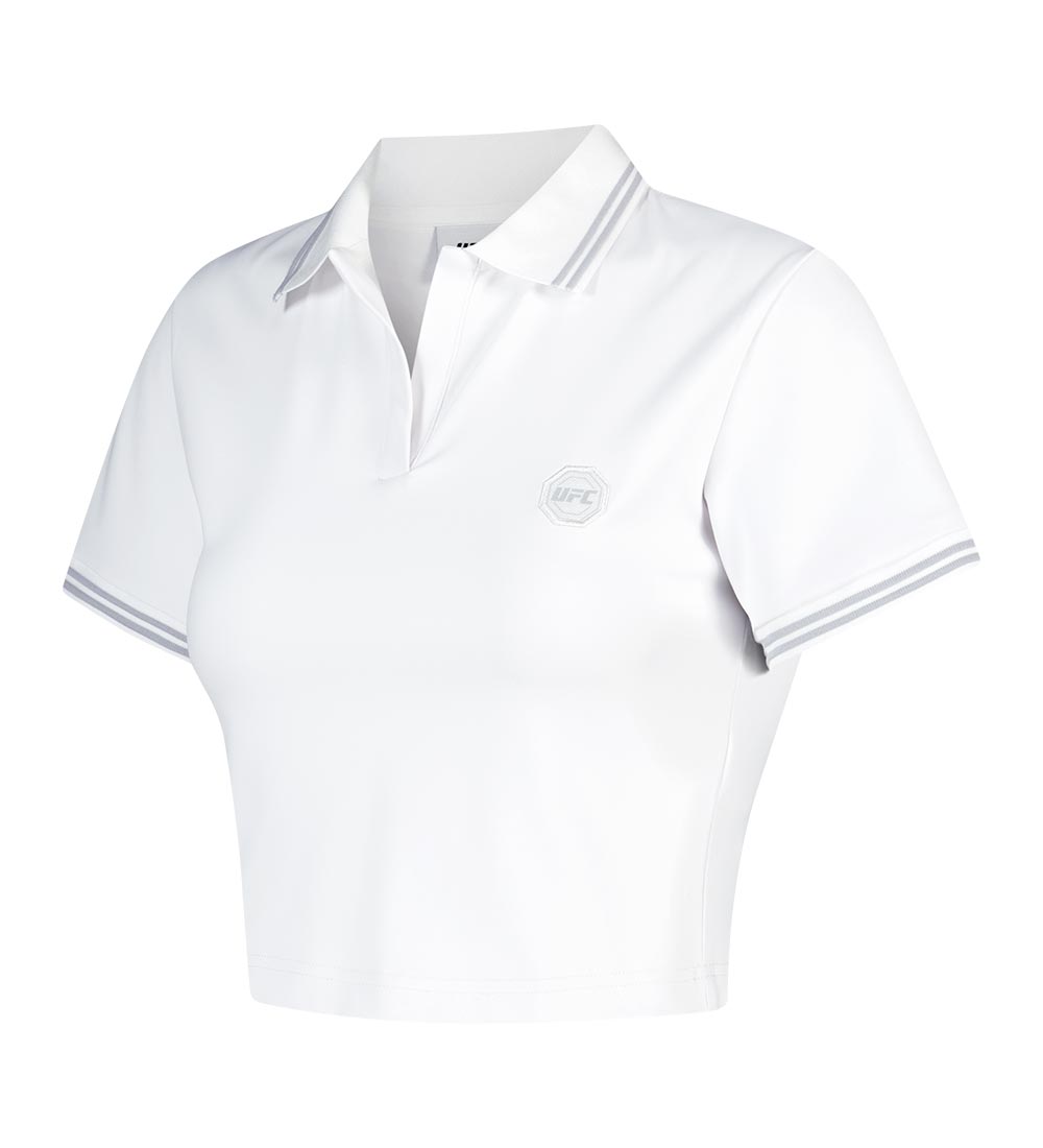UFC Basic Slim Crop-Fit Pique T-Shirt, White