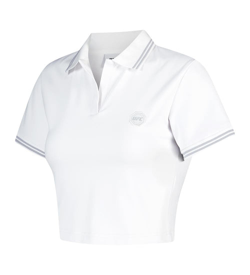 UFC Basic Slim Crop-Fit Pique T-Shirt, White