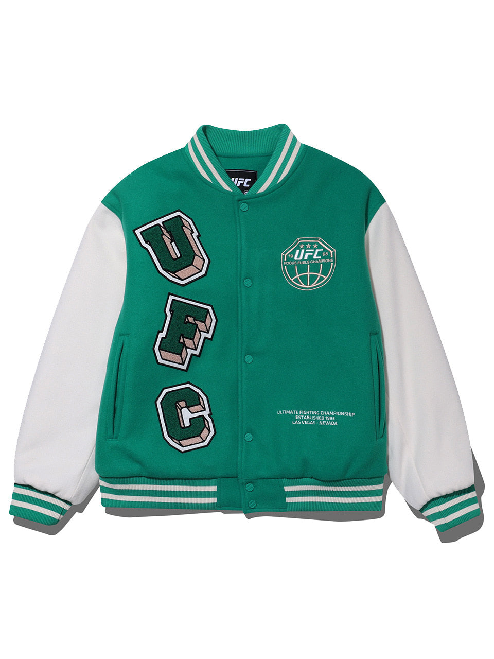 UFC Crew Relaxed-Fit Wool Varsity Jacket, Green