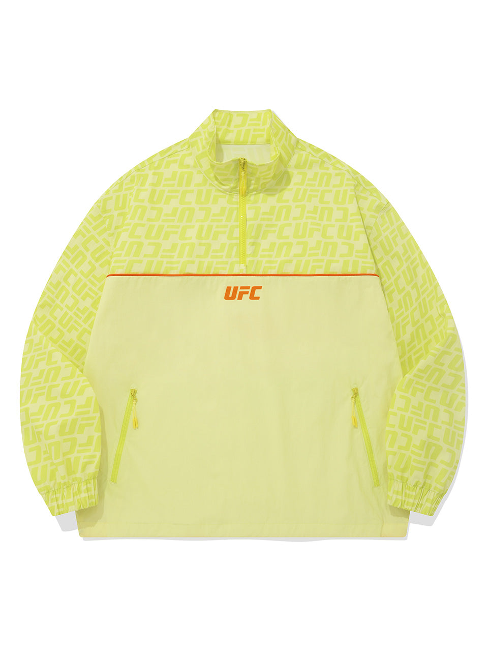 UFC Logo Monogram Oversized Anorak Jacket, Neon Yellow