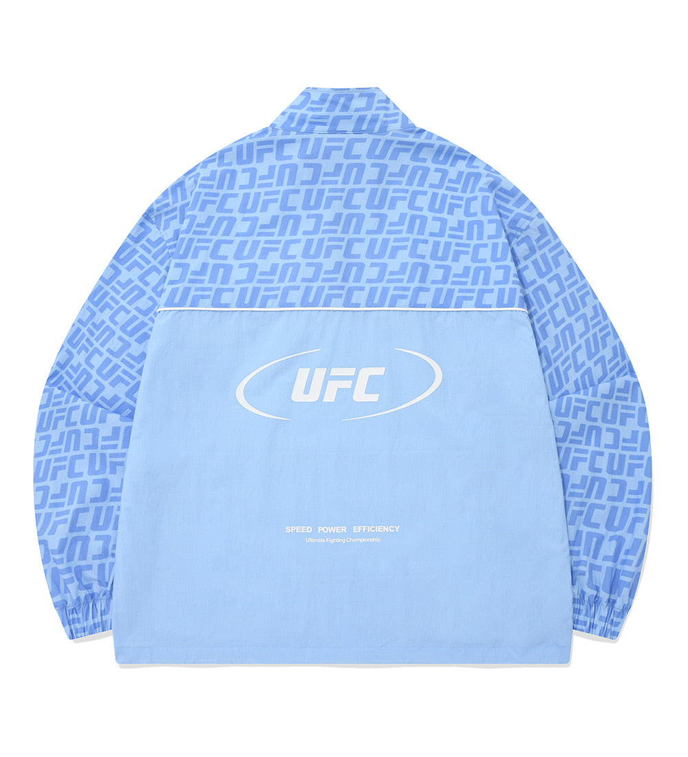 UFC Logo Monogram Oversized Anorak Jacket, Blue