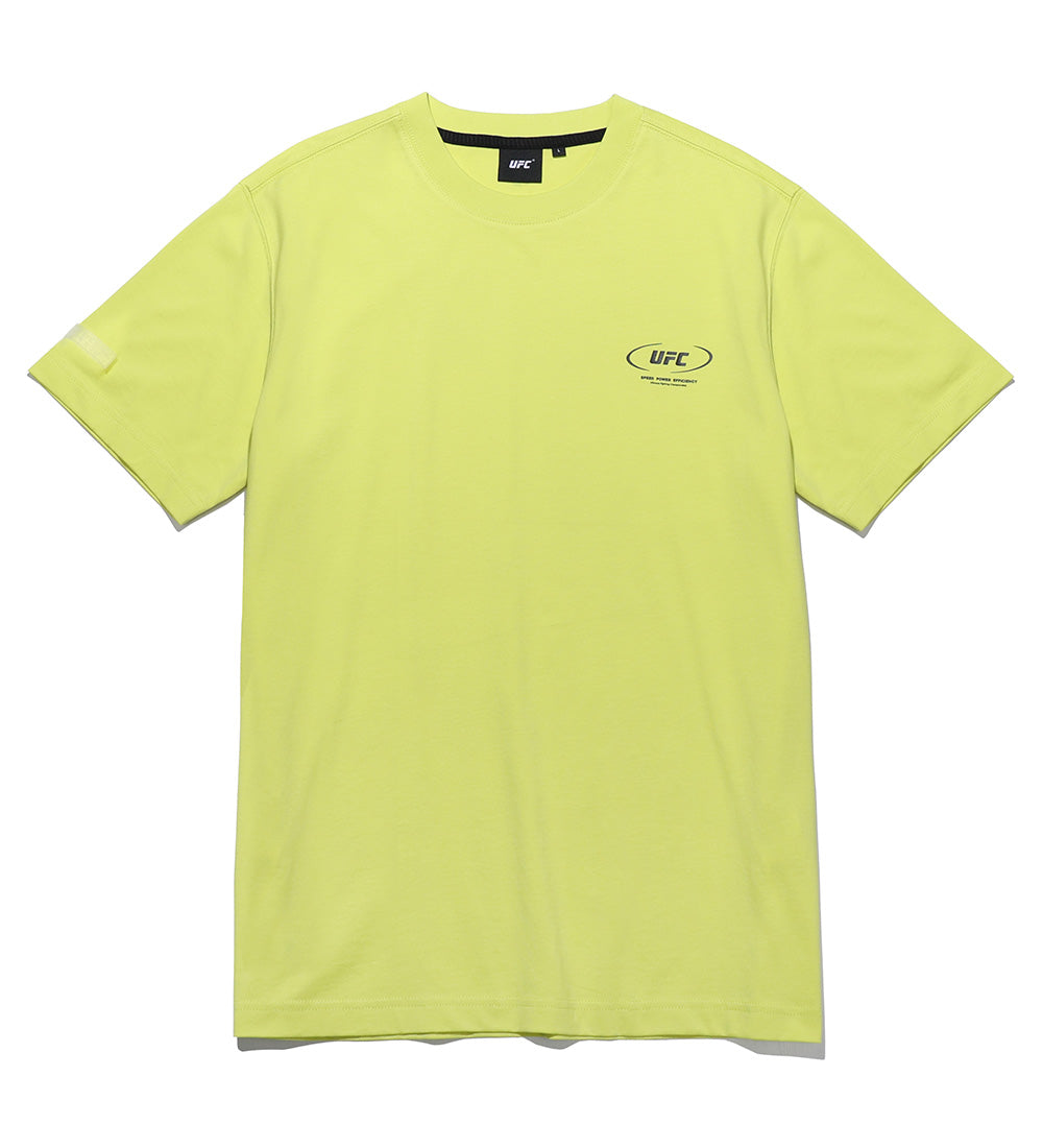 UFC Active Small Logo Relaxed-Fit Short-Sleeve T-Shirt, Neon Yellow