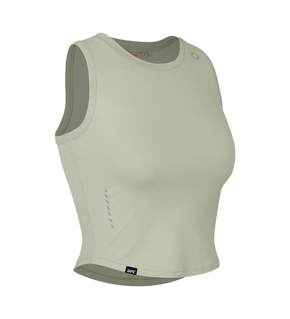 UFC Groove Slim, cropped sleeveless top, light olive