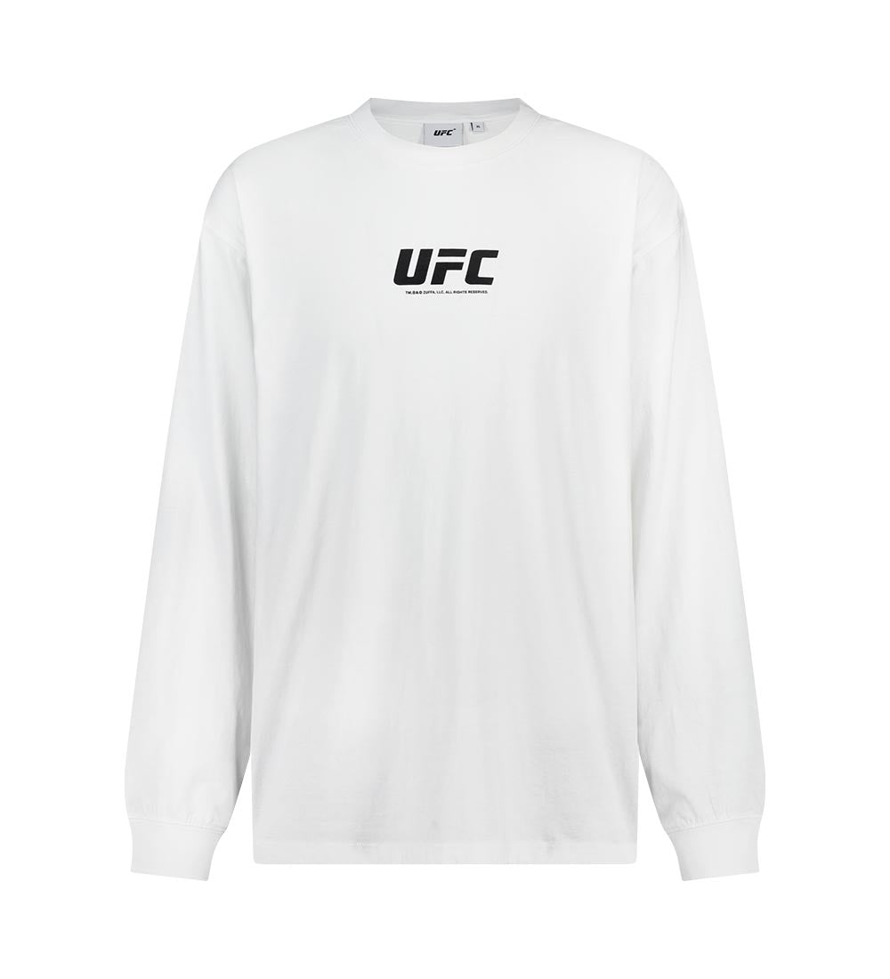 تي شيرت UFC برايم بأكمام طويلة ومريح - أوف وايت