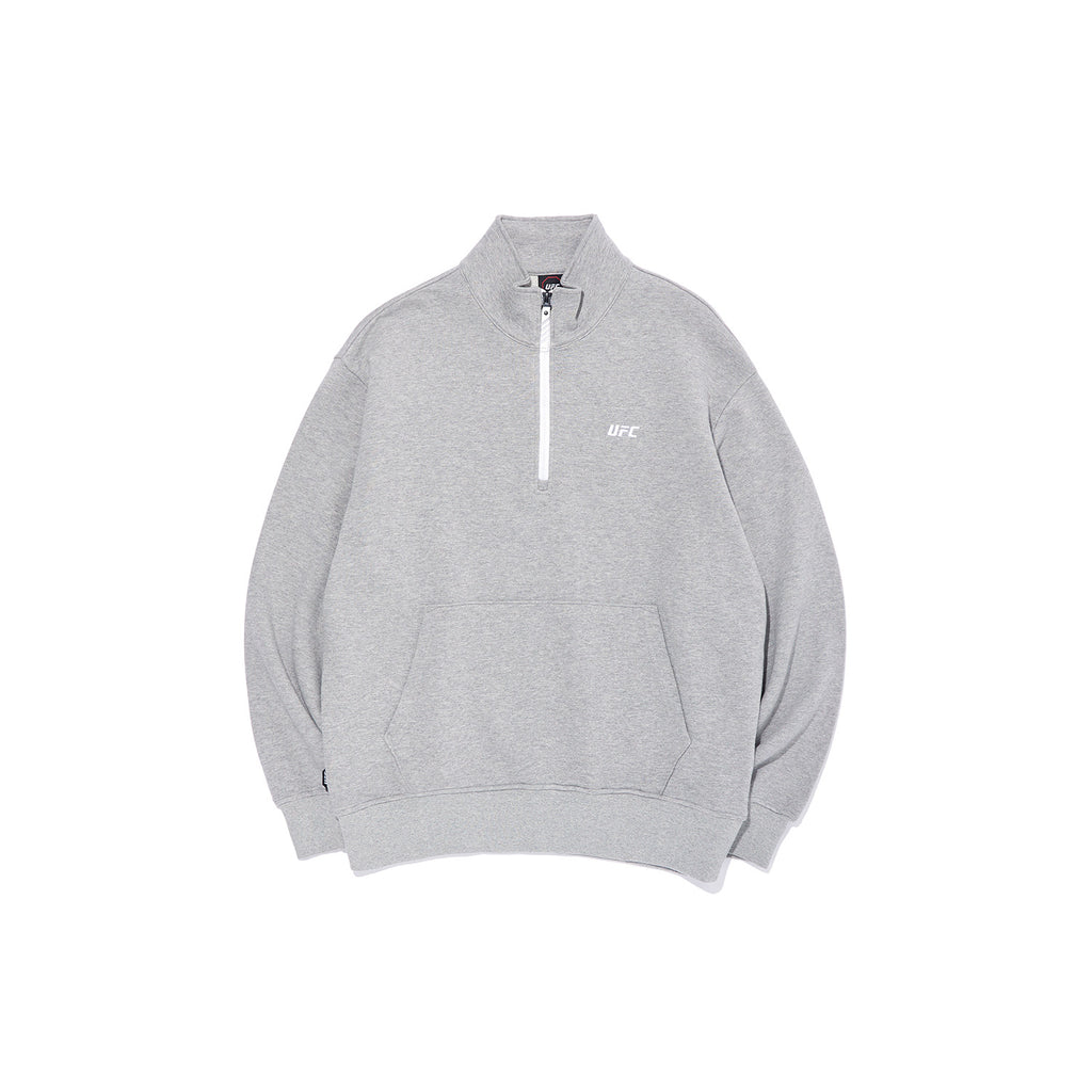 UFC 3-Stripe Half-Zip Sweatshirt, Melange Gray