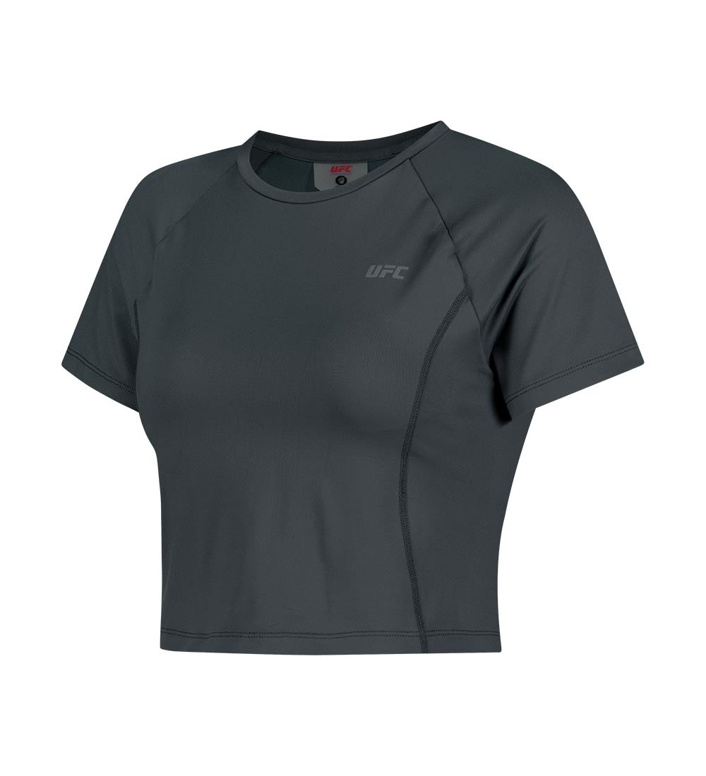 UFC Wave Slim Crop-Fit Short-Sleeve T-Shirt, Charcoal
