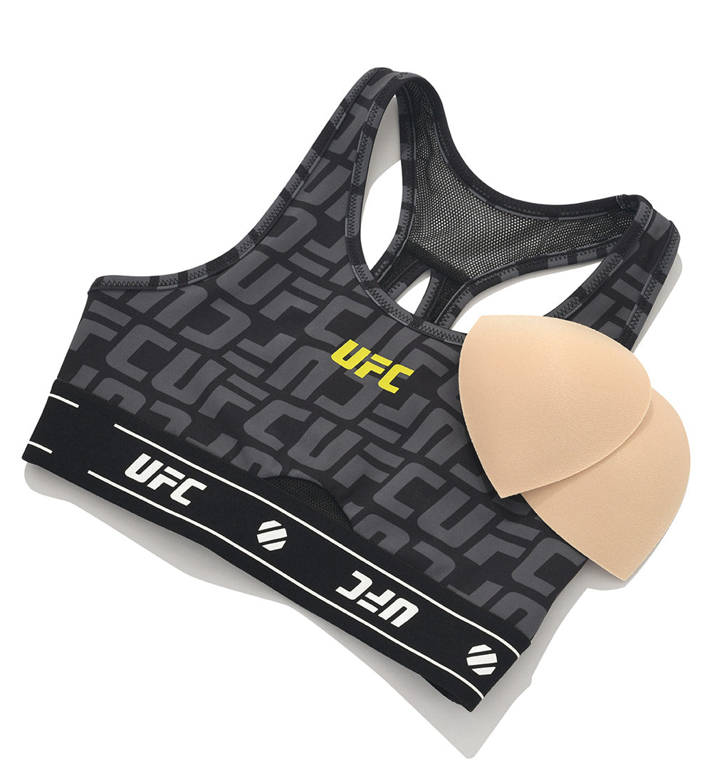 UFC Sports Top with Logo and Monogram, Black