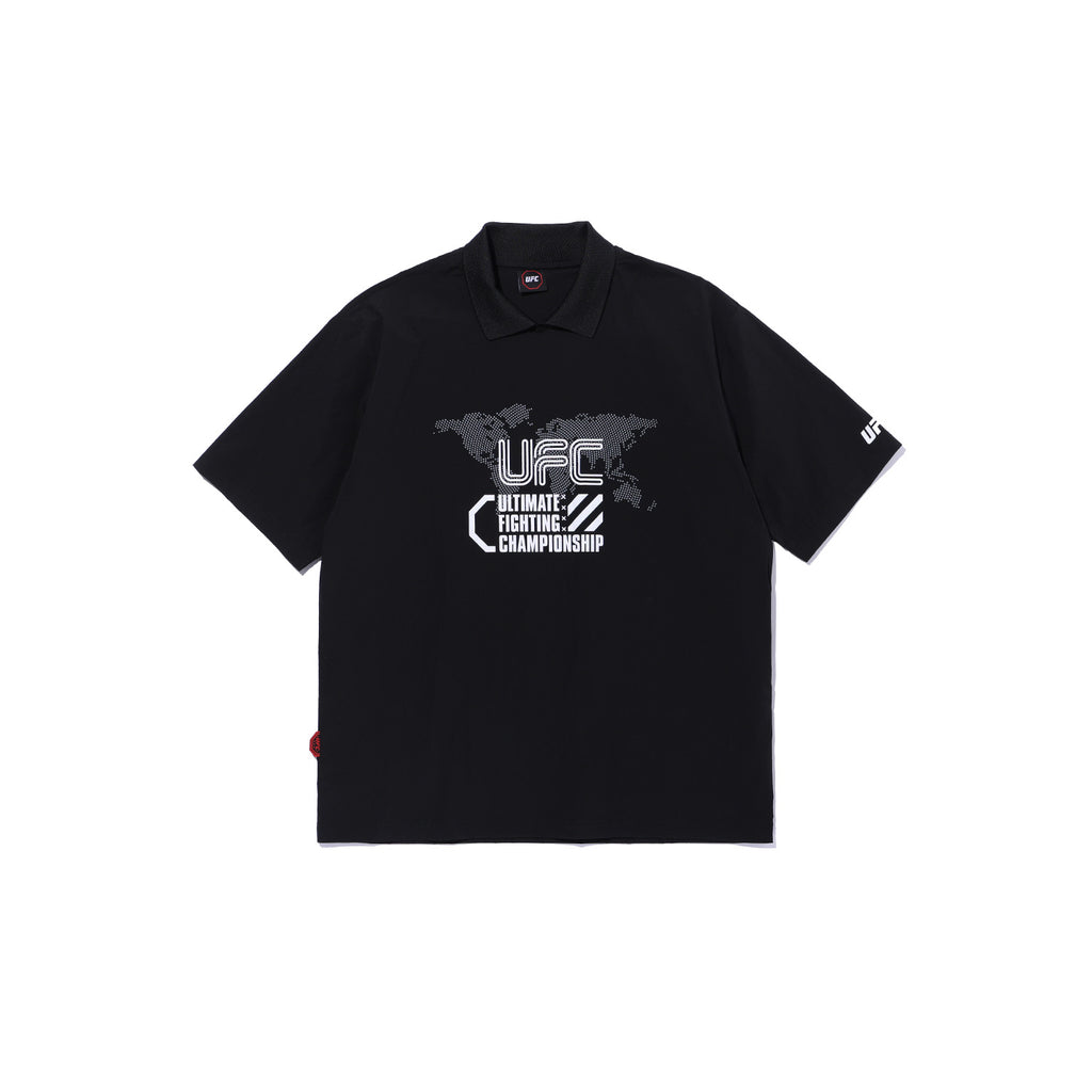 UFC UT Woven Polo Shirt, Black