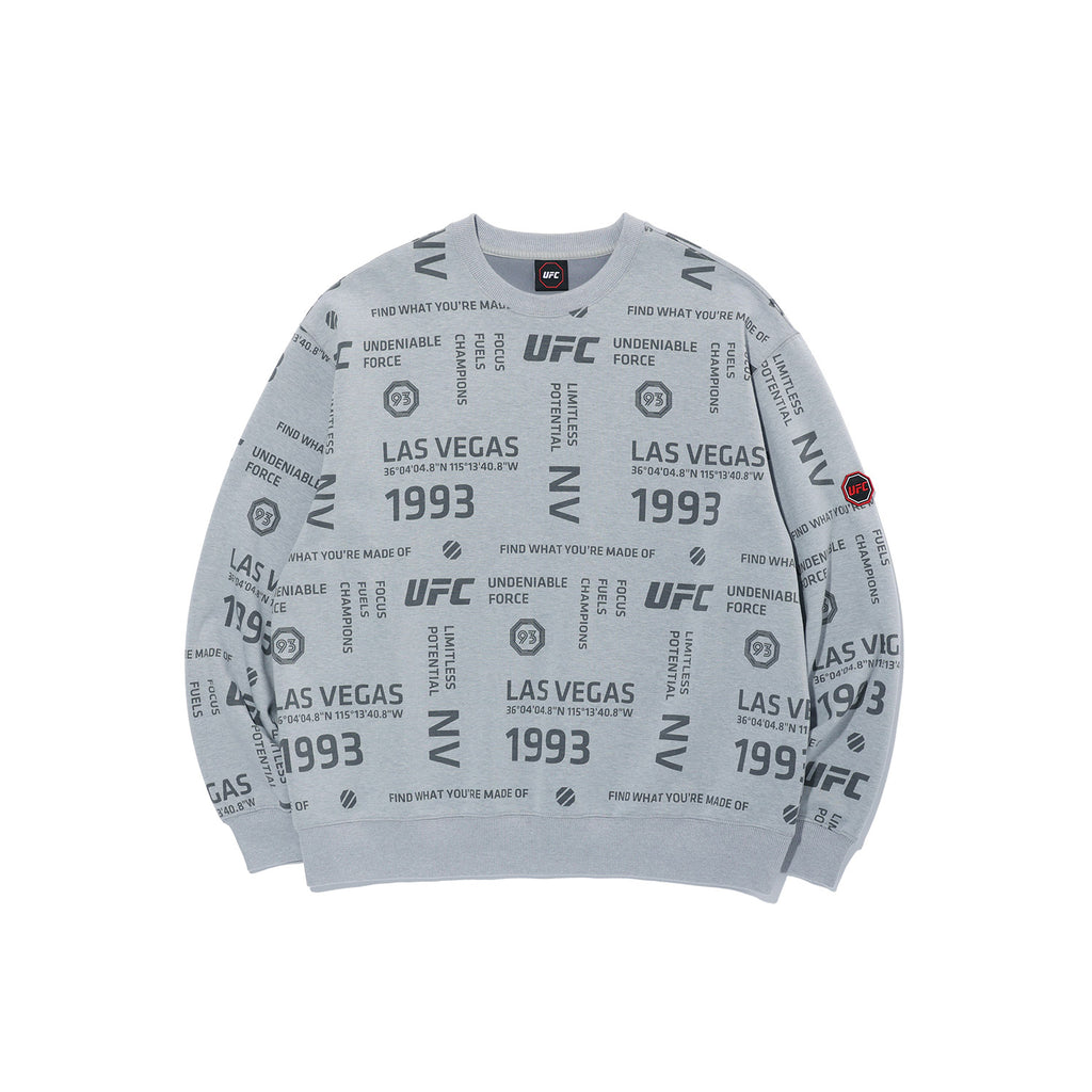 UFC Lettering Pattern Sweatshirt, Melange Gray