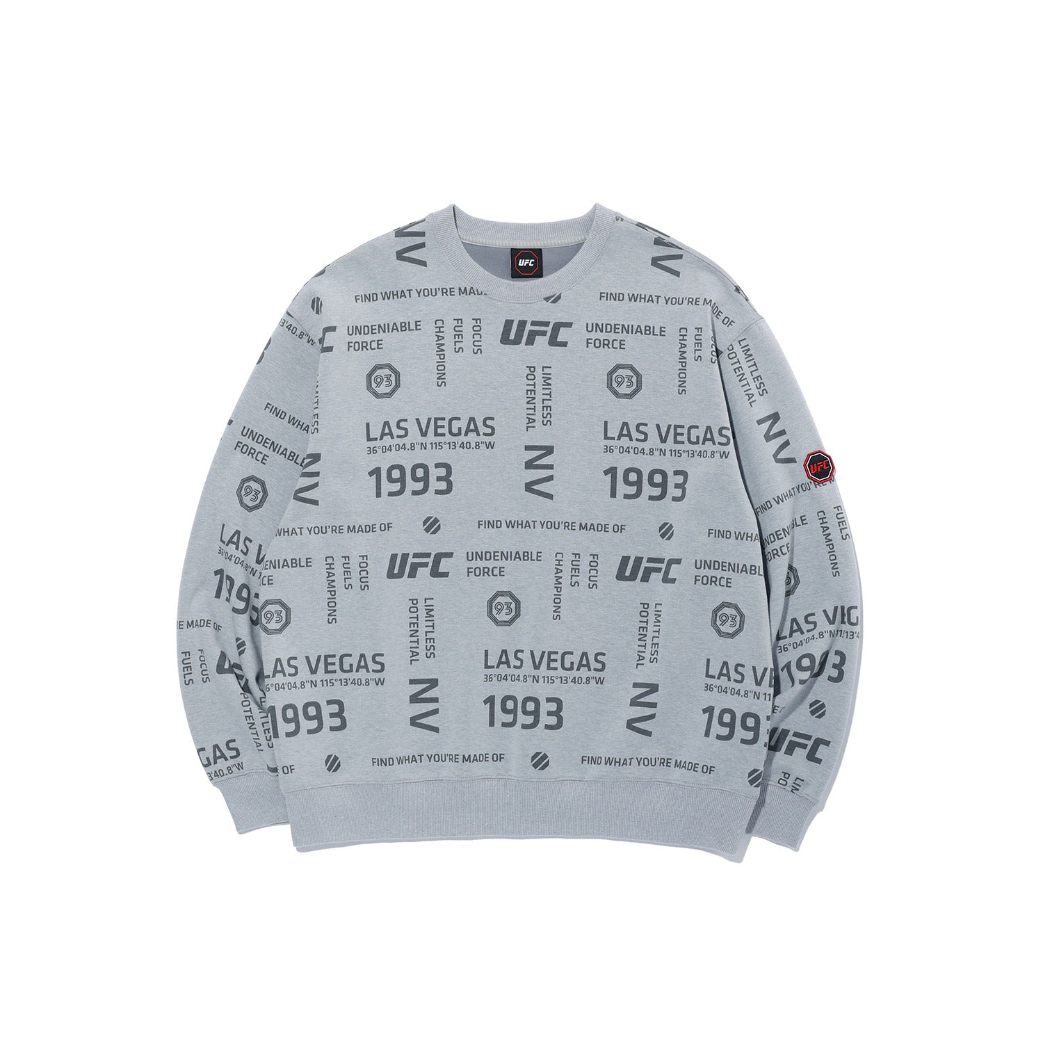 UFC Lettering Pattern Sweatshirt, Melange Gray