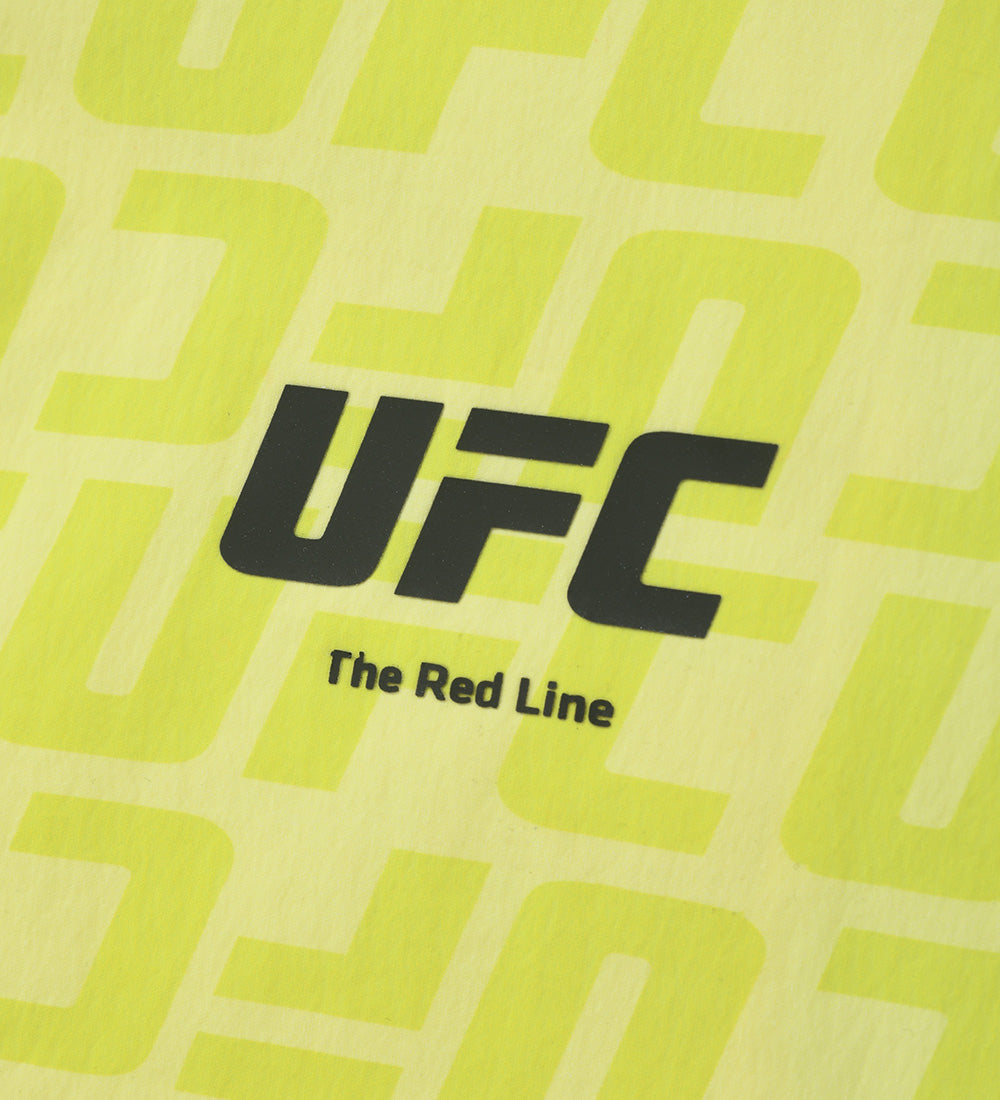 UFC Logo All-Over Monogram Regular-Fit Windbreaker Jacket, Neon Yellow