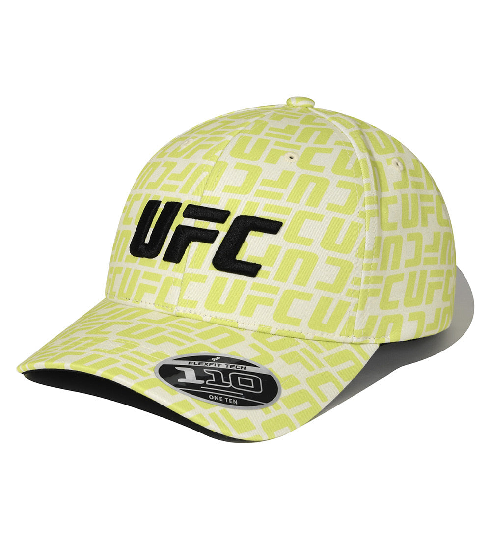 UFC Logo Monogram 110 Flex Fit Baseball Cap, Neon Yellow
