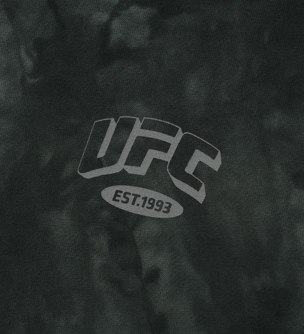 UFC Arch Logo Relaxed-Fit Dyed Hoodie, Charcoal