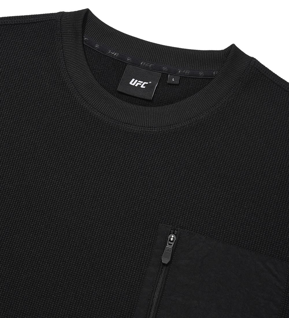 UFC Challenger Relaxed Fit Waffle Long-Sleeve T-Shirt, Black