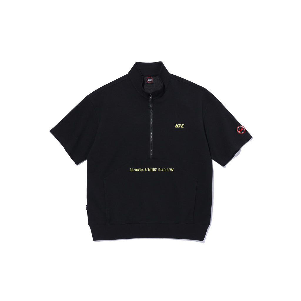 UFC Las Vegas Half-Zip Short-Sleeve Sweatshirt, Black