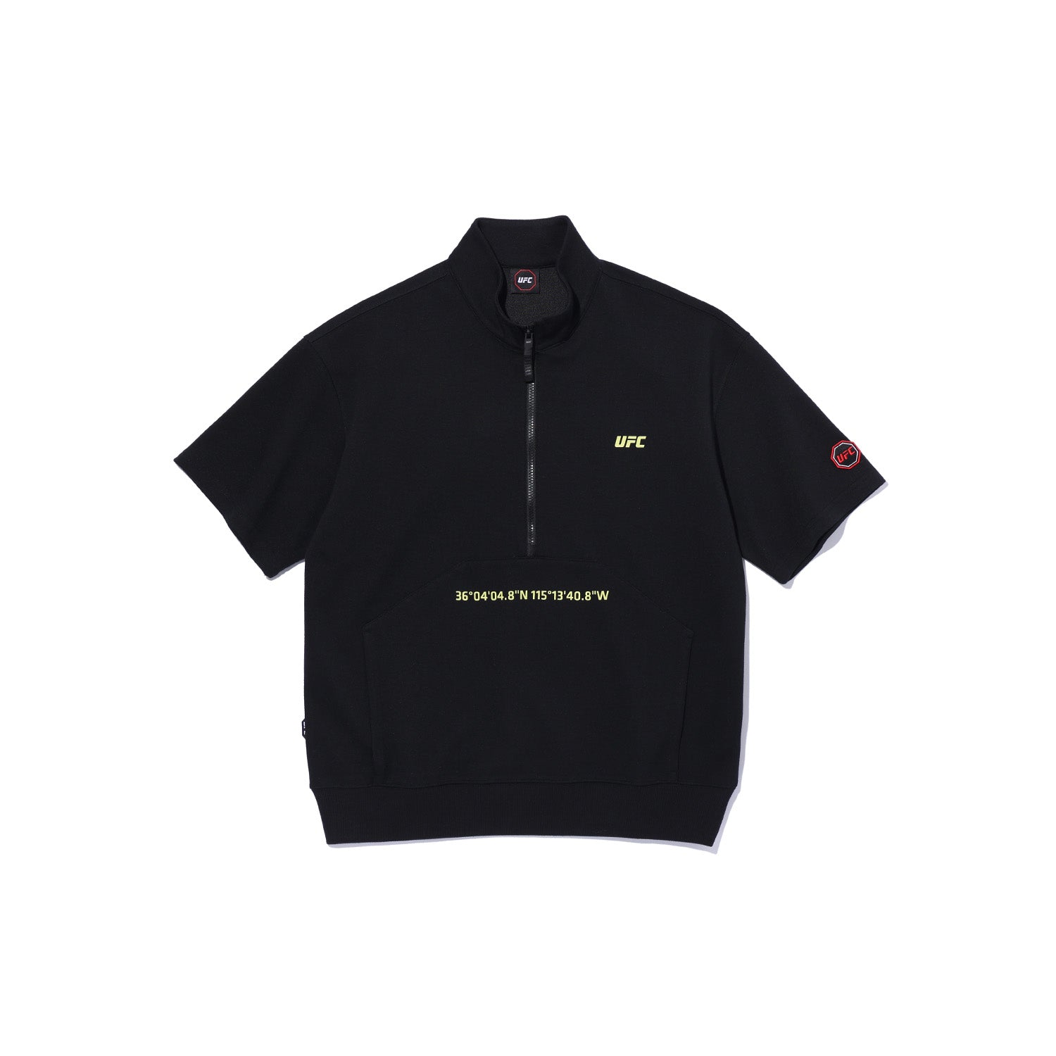 UFC Las Vegas Half-Zip Short-Sleeve Sweatshirt, Black