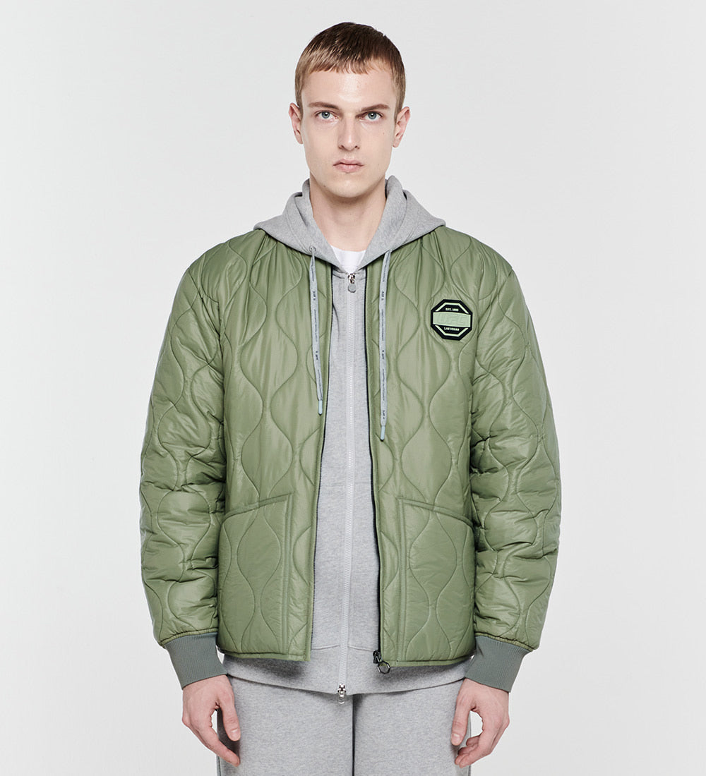 UFC Wave Regular Fit Quilted Jacket, Khaki