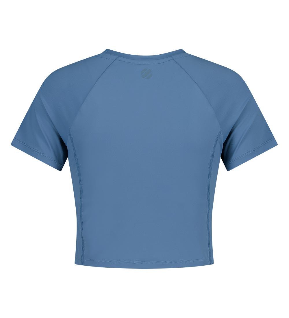 تيشيرت UFC Wave Slim Crop-Fit قصير الأكمام، كحلي