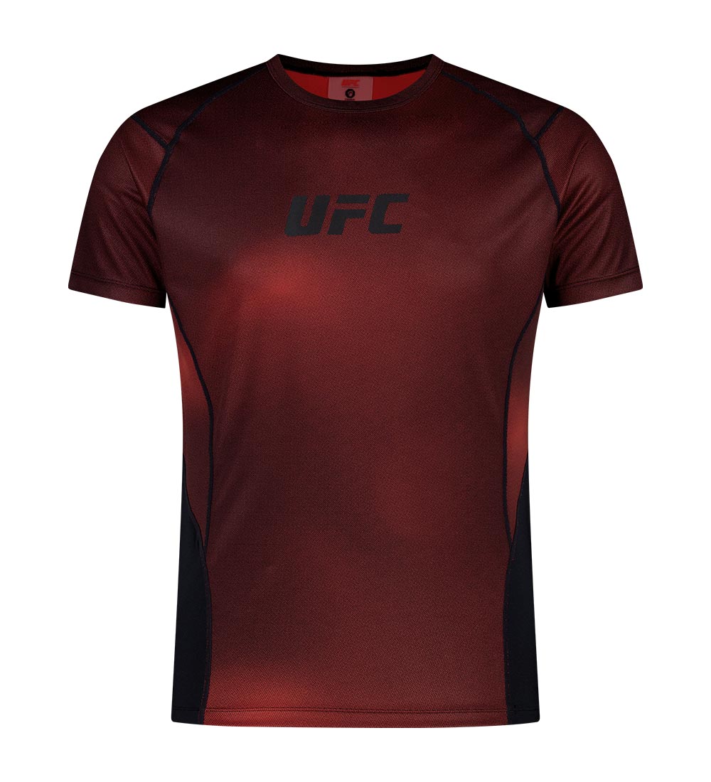 تيشيرت UFC Blaze+ MuscleFit هجين بأكمام قصيرة، أحمر